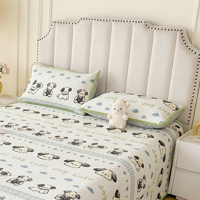 91家纺网 家纺一手货源 找家纺 LIFE.丽芙 2025新款A类全棉夹棉包边枕套 调皮狗狗