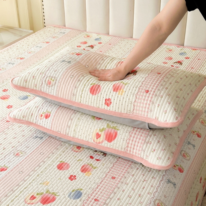 91家纺网 家纺一手货源 找家纺 LIFE.丽芙 2025新款A类全棉夹棉包边枕套 爱心小妹