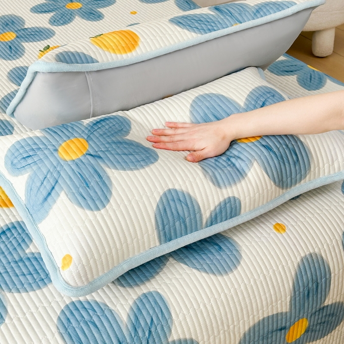 91家纺网 家纺一手货源 找家纺 LIFE.丽芙 2025新款A类全棉夹棉包边枕套 向阳花