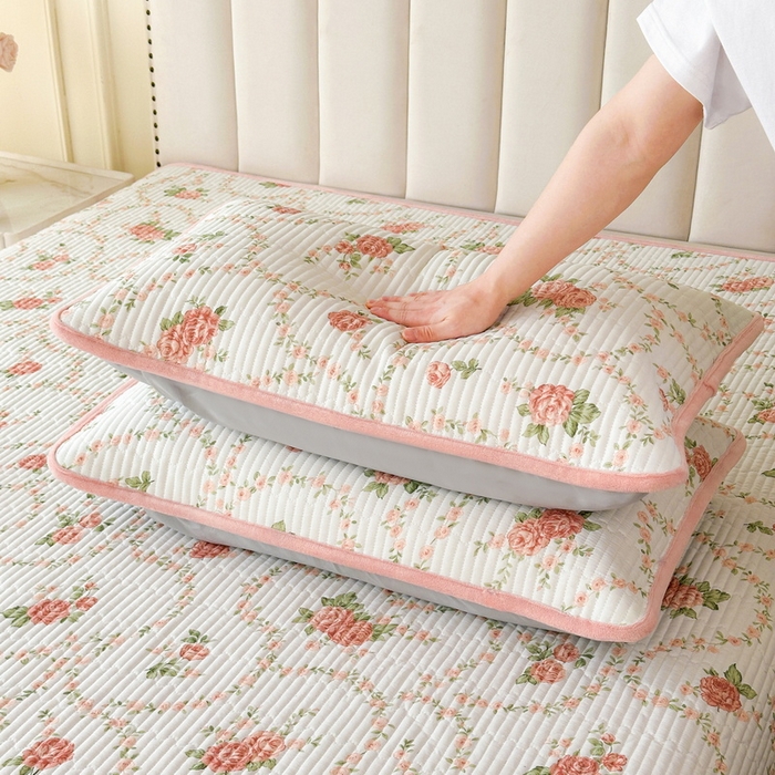 91家纺网 家纺一手货源 找家纺 LIFE.丽芙 2025新款A类全棉夹棉包边枕套 花锦