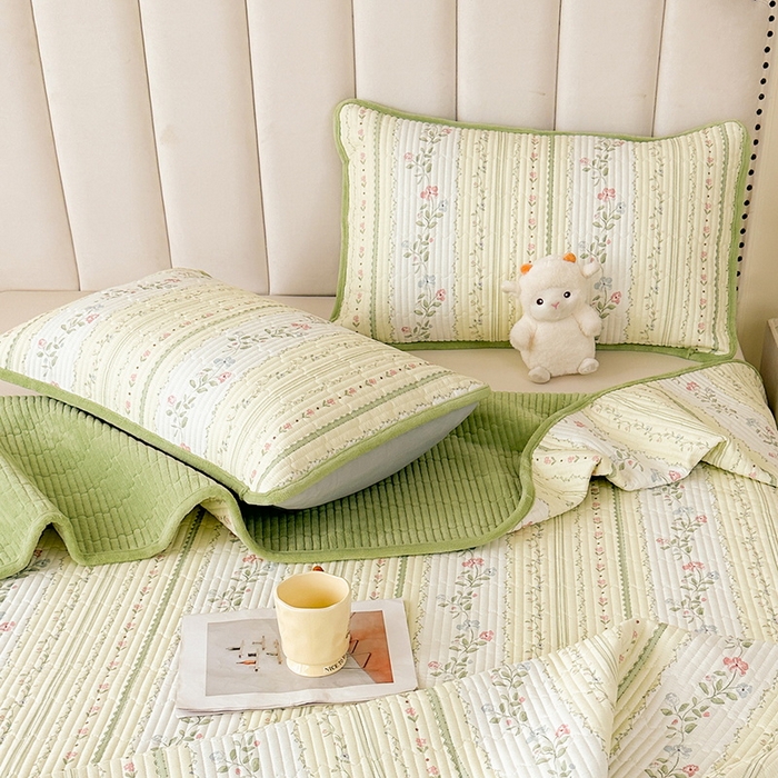 91家纺网 家纺一手货源 找家纺 LIFE.丽芙 2025新款A类全棉夹棉包边枕套 曼琳-绿