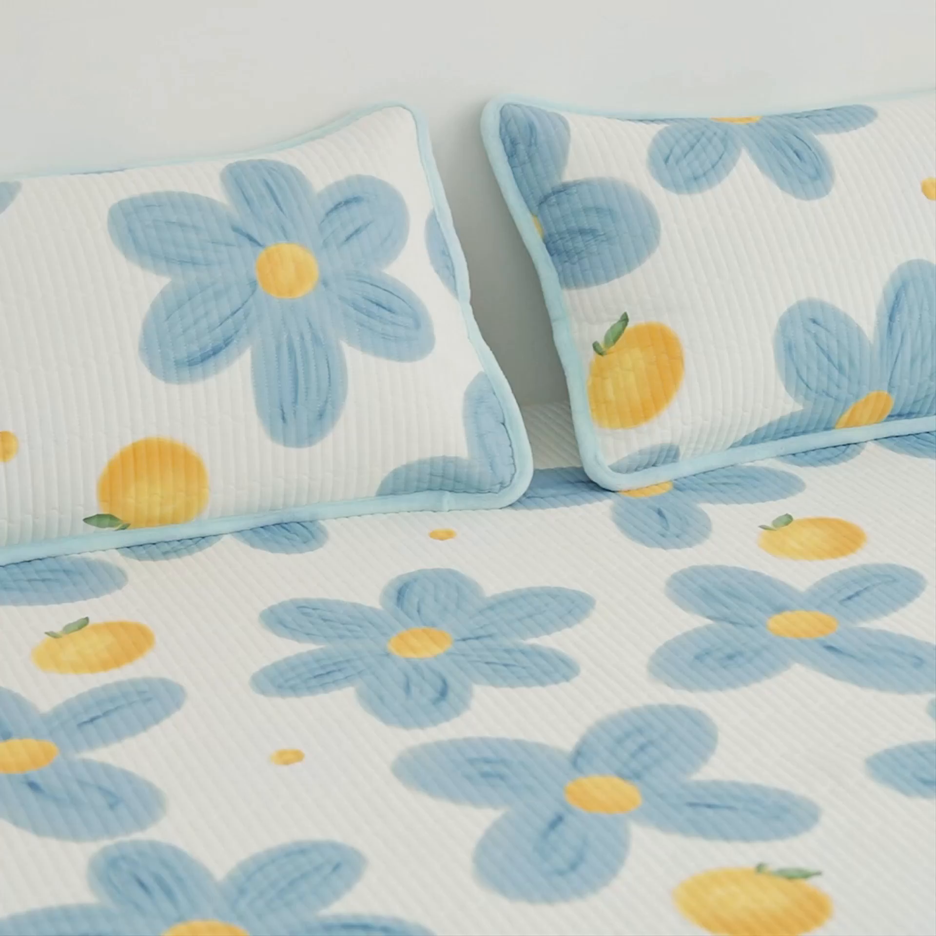 91家纺网 家纺一手货源 找家纺 LIFE.丽芙 2025新款A类全棉夹棉包边枕套 向阳花