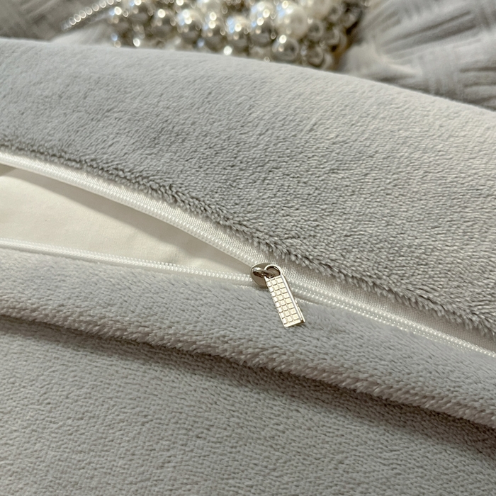 91家纺网 家纺一手货源 找家纺 如一 2025新款3D雕花牛奶绒单被套被套单件单品被套 编织纹-灰