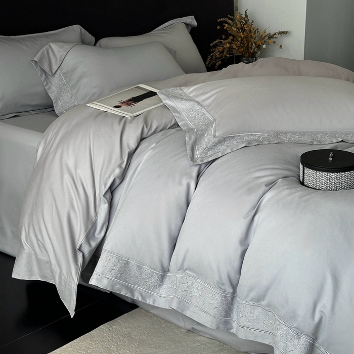 91家纺网 家纺一手货源 找家纺 （总）时亿家居 2025新款镂空花边长绒棉纯棉磨毛四件套-海瑟薇