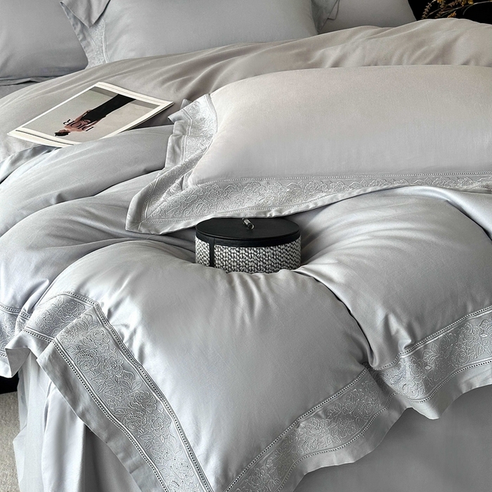 91家纺网 家纺一手货源 找家纺 （总）时亿家居 2025新款镂空花边长绒棉纯棉磨毛四件套-海瑟薇