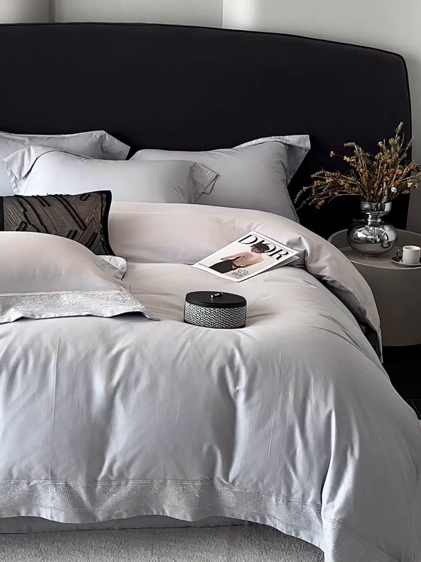 91家纺网 家纺一手货源 找家纺 （总）时亿家居 2025新款镂空花边长绒棉纯棉磨毛四件套-海瑟薇