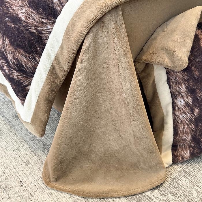 91家纺网 家纺一手货源 找家纺 （总）罗艺轩 2025新款高克重牛奶绒数码印花双拼角四件套