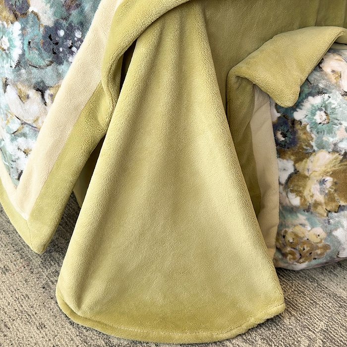 91家纺网 家纺一手货源 找家纺 罗艺轩 2025新款高克重牛奶绒数码印花双拼角四件套 温斯顿