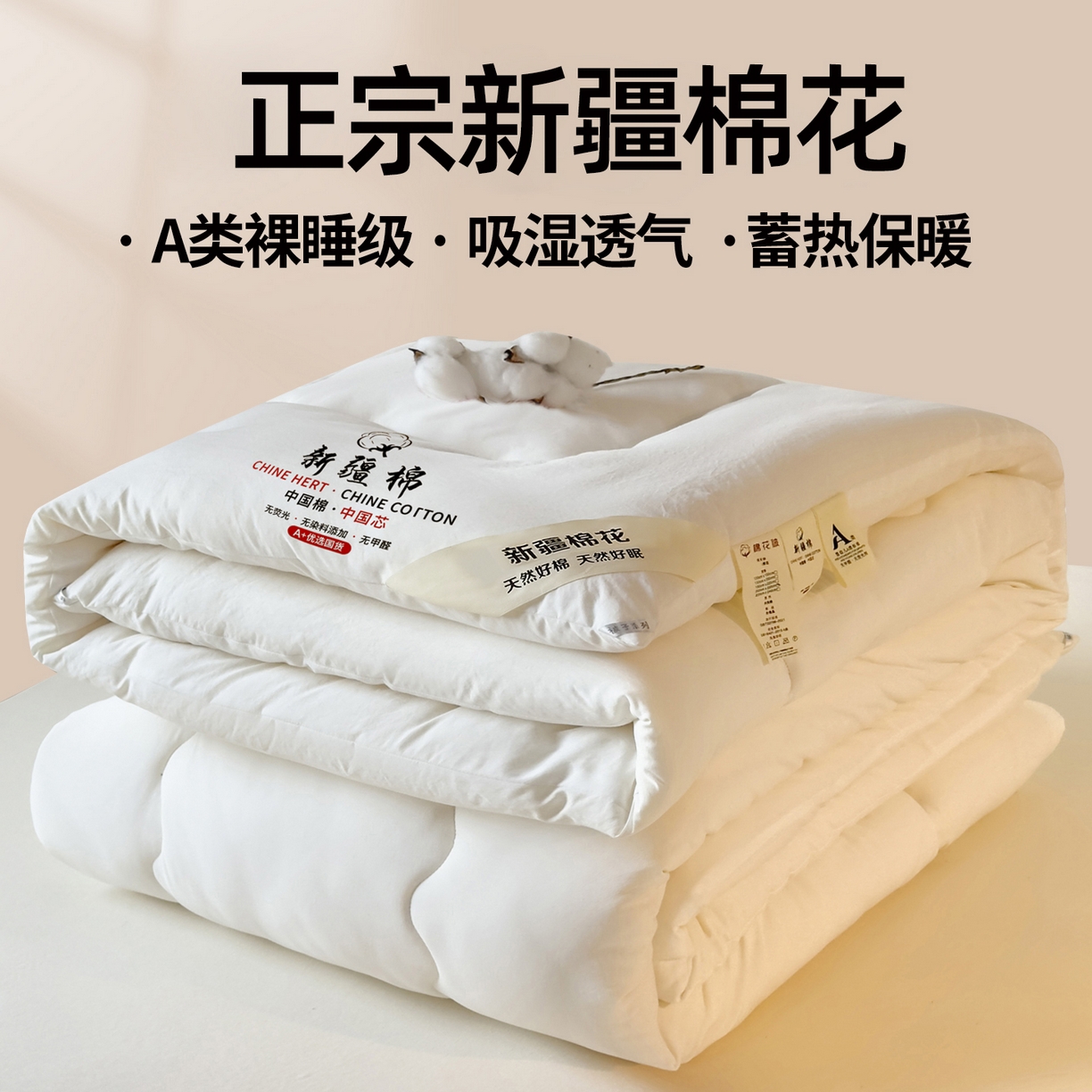 91家纺网 家纺一手货源 找家纺 （总）尊妙被业 2025新款新疆棉花被被子被芯冬被春秋被垫被二合一字母被