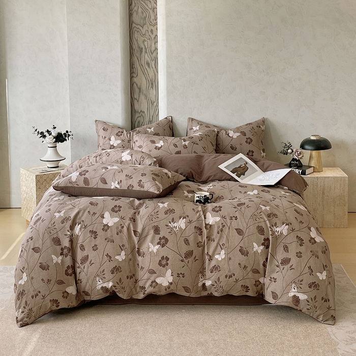 91家纺网 家纺一手货源 找家纺 （总）宝士康家纺 2025秋冬新品高克重A类原麻暗合四件套复古加厚双层纱仿亚麻套件