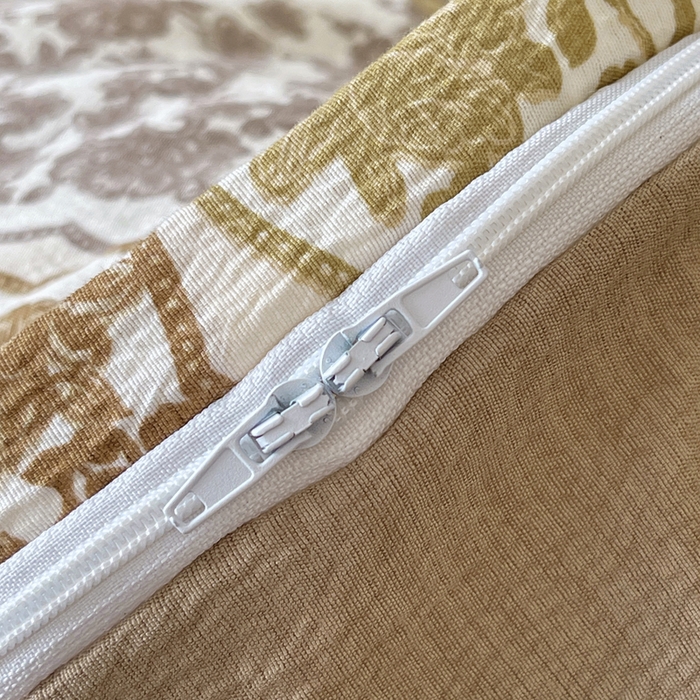 91家纺网 家纺一手货源 找家纺 宝士康家纺 2025秋冬新品高克重A类原麻暗合四件套复古加厚双层纱仿亚麻套件 锦纹