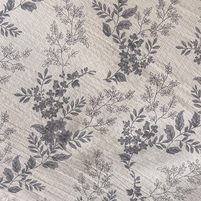 91家纺网 家纺一手货源 找家纺 宝士康家纺 2025秋冬新品高克重A类原麻暗合四件套复古加厚双层纱仿亚麻套件 素兮