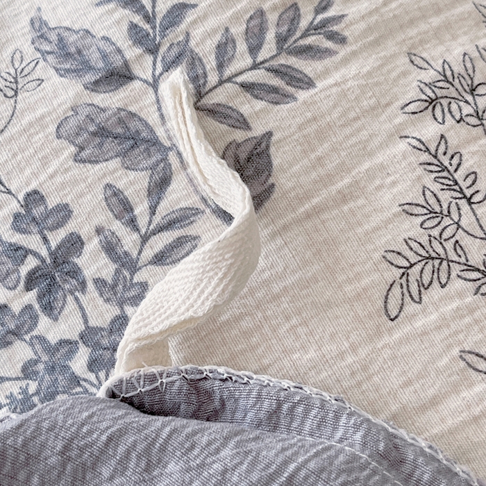 91家纺网 家纺一手货源 找家纺 宝士康家纺 2025秋冬新品高克重A类原麻暗合四件套复古加厚双层纱仿亚麻套件 素兮