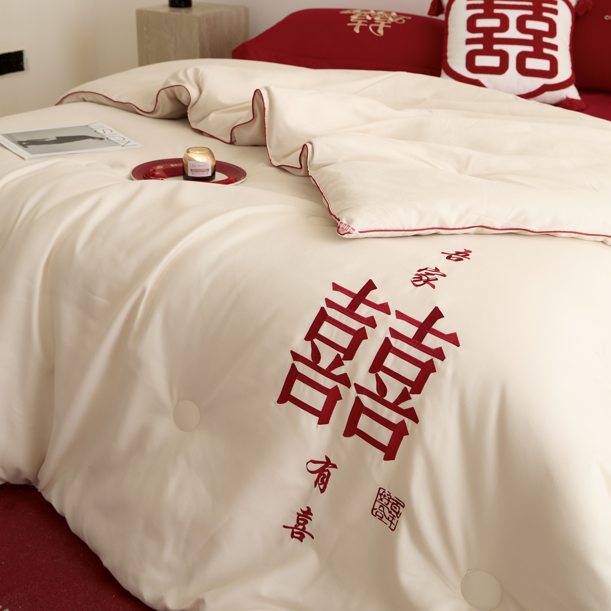 91家纺网 家纺一手货源 找家纺 （总）玉雅家纺 2025新款时尚大豆纤维结婚被婚庆被子被芯