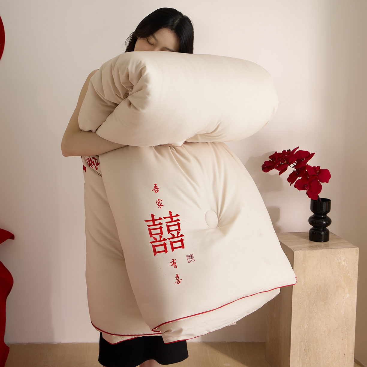 91家纺网 家纺一手货源 找家纺 玉雅家纺 2025新款时尚大豆纤维结婚被婚庆被子被芯 婚庆被-爱情