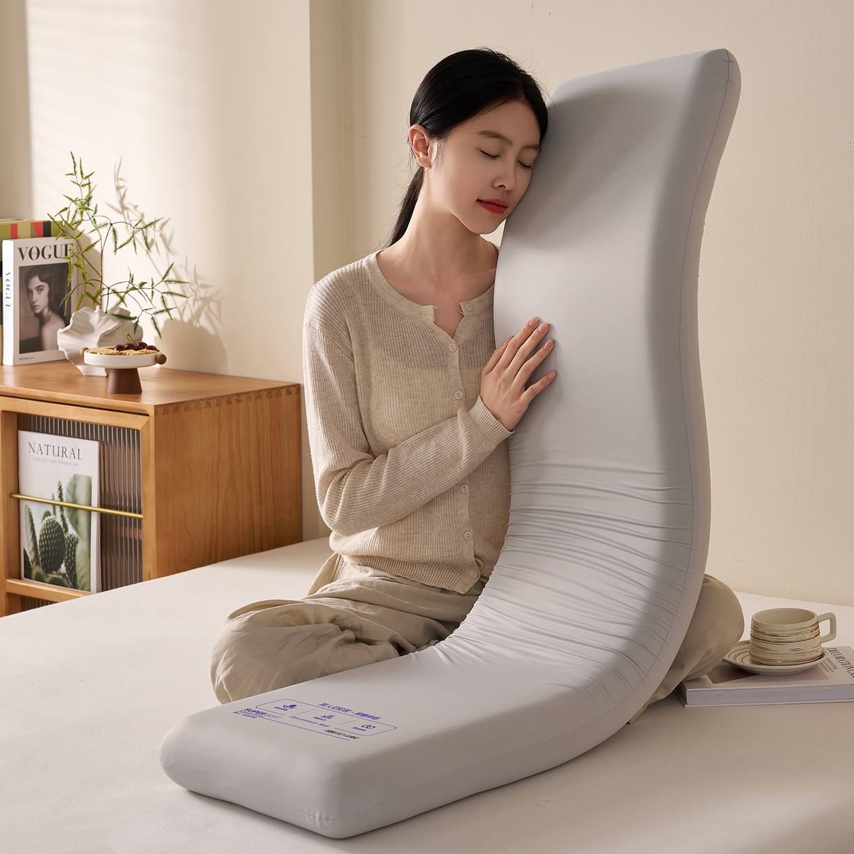 91家纺网 家纺一手货源 找家纺 乐可 2025新款深睡伴侣双人记忆枕零压慢回弹记忆棉长枕枕头枕芯 深睡伴侣双人枕-灰35x180cm