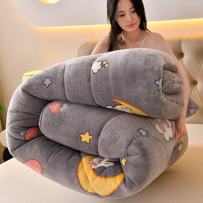 91家纺网 家纺一手货源 找家纺 春雨家居 2025新款AB版雪花绒羊羔绒冬被被子被芯 云朵萌熊