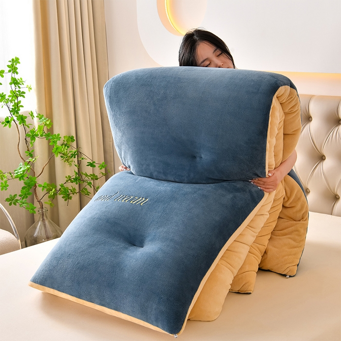 91家纺网 家纺一手货源 找家纺 （总）春雨家居 2025新款双面牛奶绒刺绣冬被被子被芯