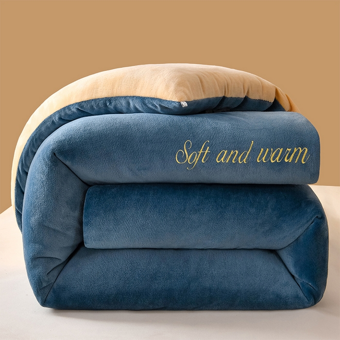 91家纺网 家纺一手货源 找家纺 （总）春雨家居 2025新款双面牛奶绒刺绣冬被被子被芯