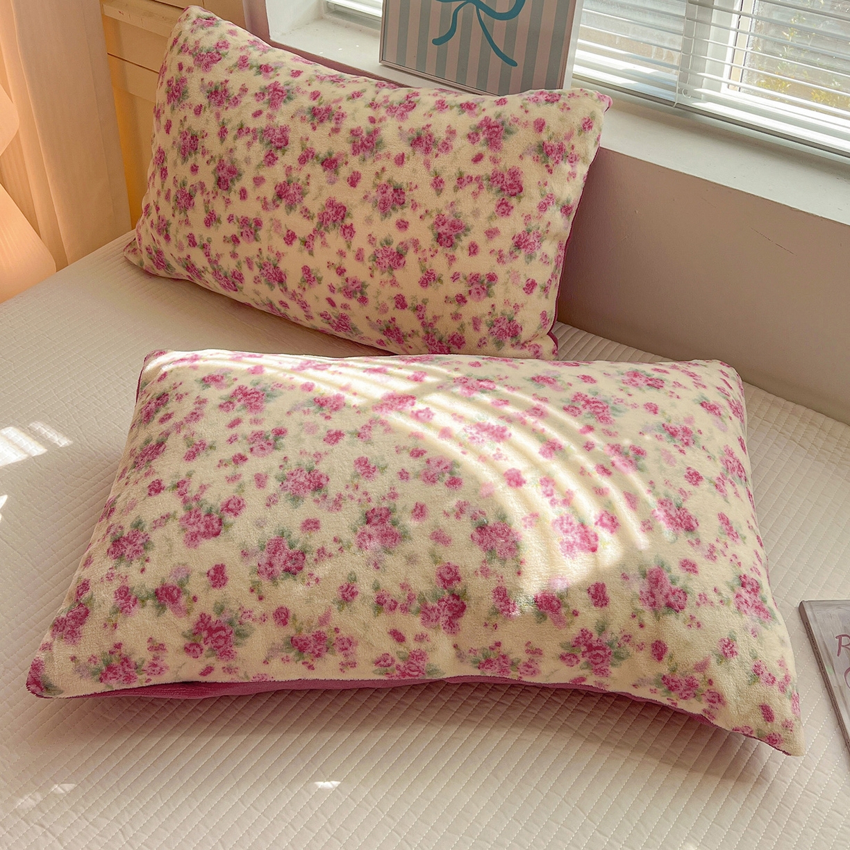 91家纺网 家纺一手货源 找家纺 Mata蔓塔家 2025新款高克重印花牛奶绒软绵绵豆豆被春秋冬被被子被芯 疏影（提供买家秀）