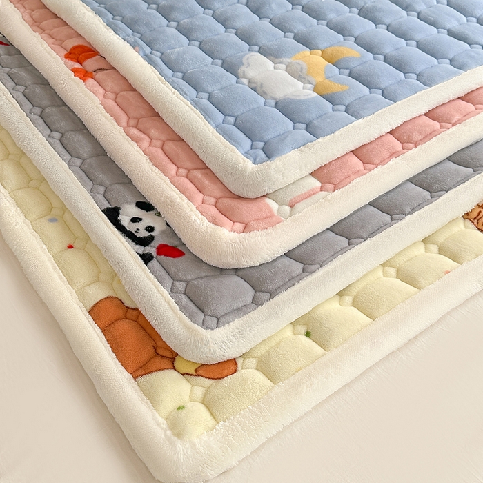 91家纺网 家纺一手货源 找家纺 （总）优品惠 2025新款牛奶绒夹棉床护垫夹棉床褥床盖床单加厚保暖