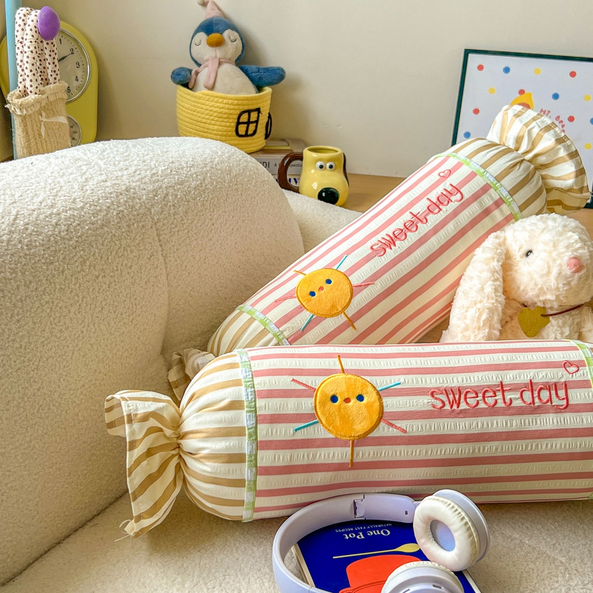 91家纺网 家纺一手货源 找家纺 （总）希诺家居 2025新款ins奶油风奶糖枕糖果枕头枕芯