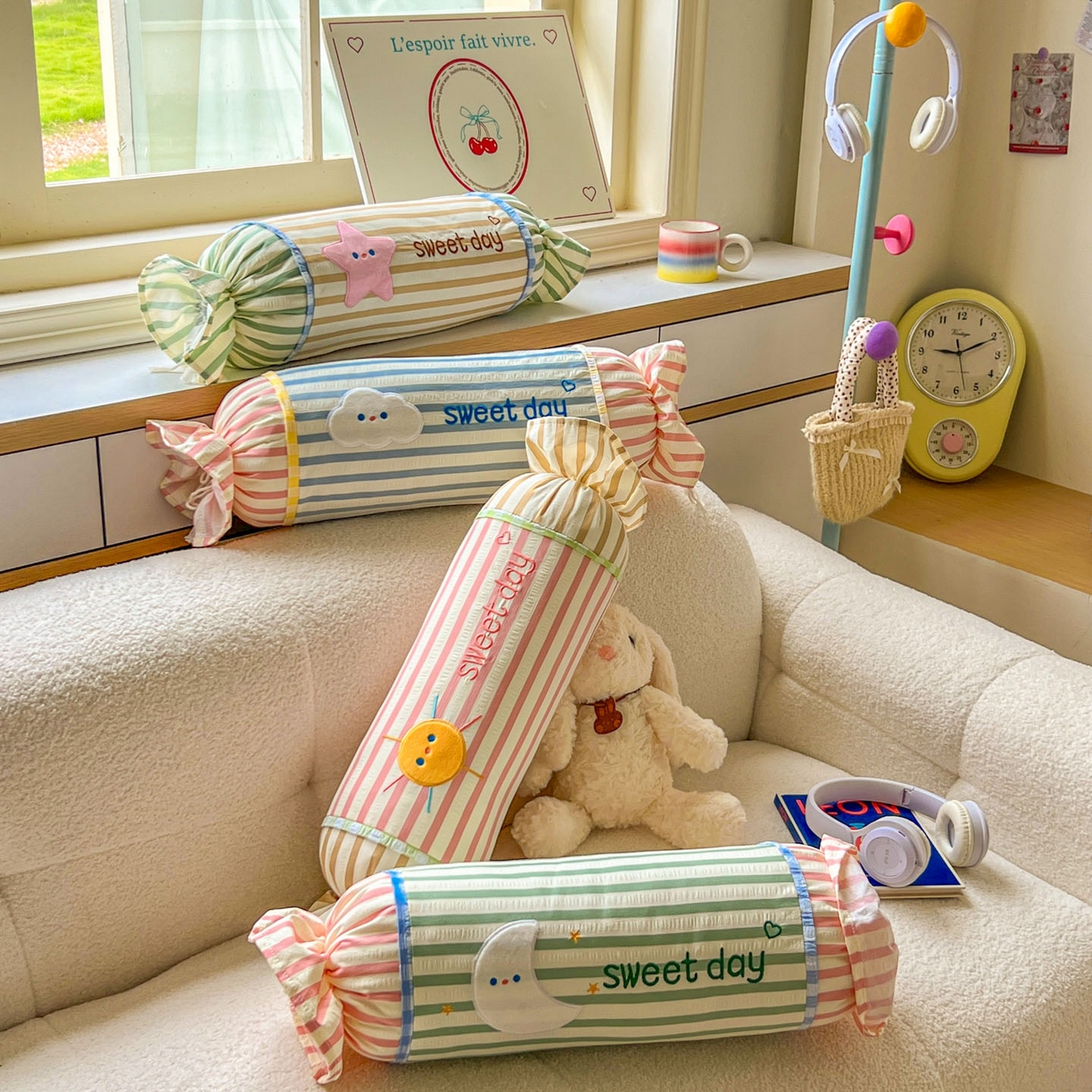 91家纺网 家纺一手货源 找家纺 希诺家居 2025新款ins奶油风奶糖枕糖果枕头枕芯 组合图