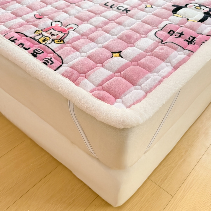 91家纺网 家纺一手货源 找家纺 优品惠 2025新款冬季牛奶绒床垫床褥垫子床护垫加绒床盖学生宿舍上下铺 发财暴富