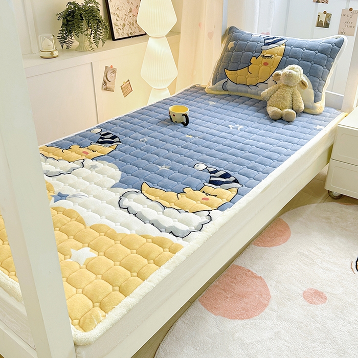 91家纺网 家纺一手货源 找家纺 优品惠 2025新款冬季牛奶绒床垫床褥垫子床护垫加绒床盖学生宿舍上下铺 月亮萌宝