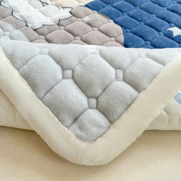 91家纺网 家纺一手货源 找家纺 优品惠 2025新款冬季牛奶绒床垫床褥垫子床护垫加绒床盖学生宿舍上下铺 月亮蓝