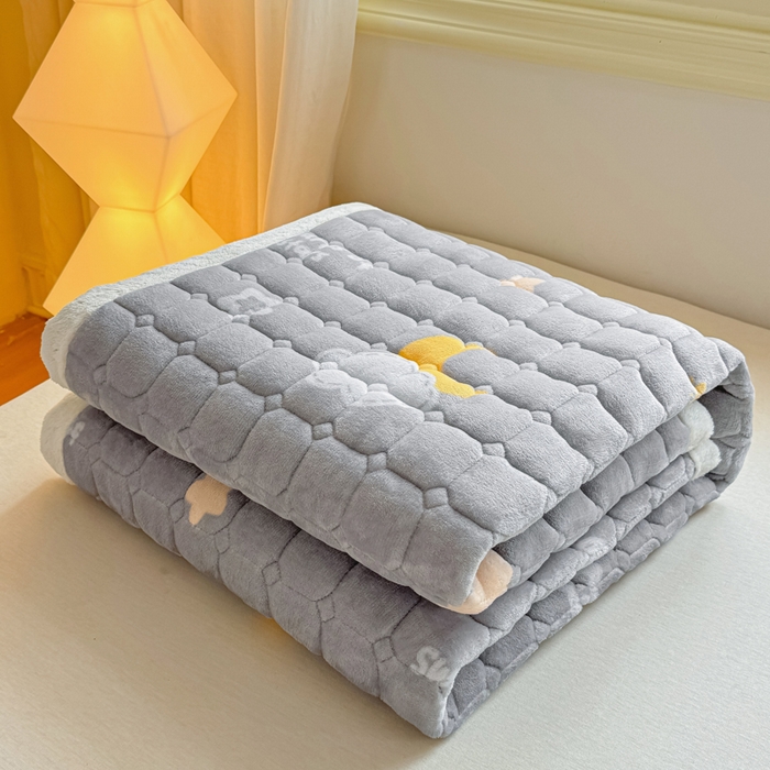 91家纺网 家纺一手货源 找家纺 优品惠 2025新款冬季牛奶绒床垫床褥垫子床护垫加绒床盖学生宿舍上下铺 织梦星月灰