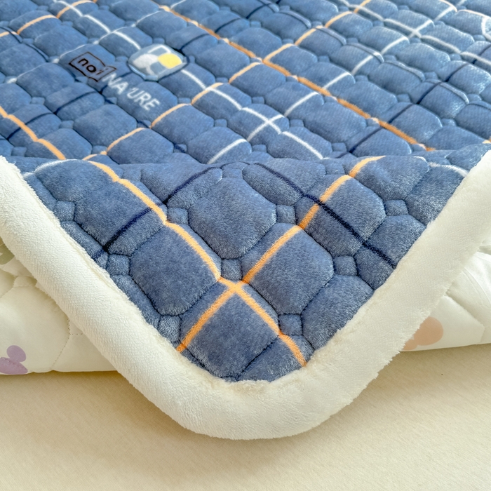 91家纺网 家纺一手货源 找家纺 优品惠 2025新款冬季牛奶绒床垫床褥垫子床护垫加绒床盖学生宿舍上下铺 朗格蓝