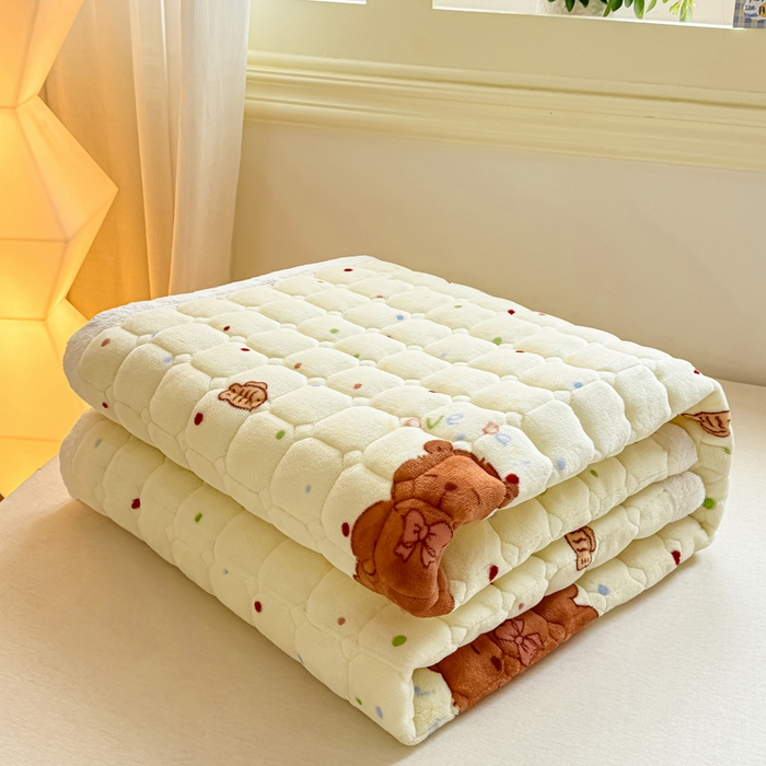 91家纺网 家纺一手货源 找家纺 优品惠 2025新款冬季牛奶绒床垫床褥垫子床护垫加绒床盖学生宿舍上下铺 卡皮巴拉米