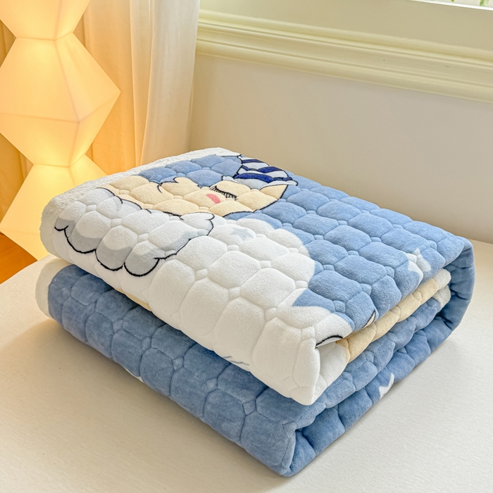 91家纺网 家纺一手货源 找家纺 优品惠 2025新款冬季牛奶绒床垫床褥垫子床护垫加绒床盖学生宿舍上下铺 月亮萌宝