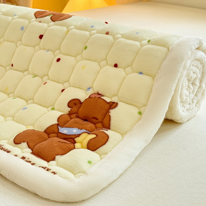 91家纺网 家纺一手货源 找家纺 优品惠 2025新款冬季牛奶绒床垫床褥垫子床护垫加绒床盖学生宿舍上下铺 卡皮巴拉米