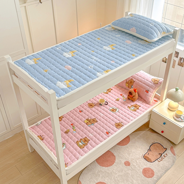 91家纺网 家纺一手货源 找家纺 优品惠 2025新款冬季牛奶绒床垫床褥垫子床护垫加绒床盖学生宿舍上下铺 卡皮巴拉粉