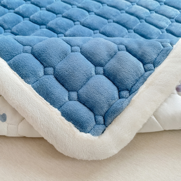 91家纺网 家纺一手货源 找家纺 优品惠 2025新款冬季牛奶绒床垫床褥垫子床护垫加绒床盖学生宿舍上下铺 蓝色