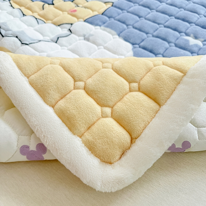 91家纺网 家纺一手货源 找家纺 优品惠 2025新款冬季牛奶绒床垫床褥垫子床护垫加绒床盖学生宿舍上下铺 月亮萌宝