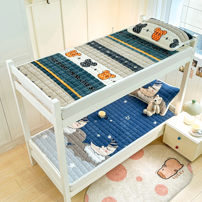 91家纺网 家纺一手货源 找家纺 优品惠 2025新款冬季牛奶绒床垫床褥垫子床护垫加绒床盖学生宿舍上下铺 月亮蓝