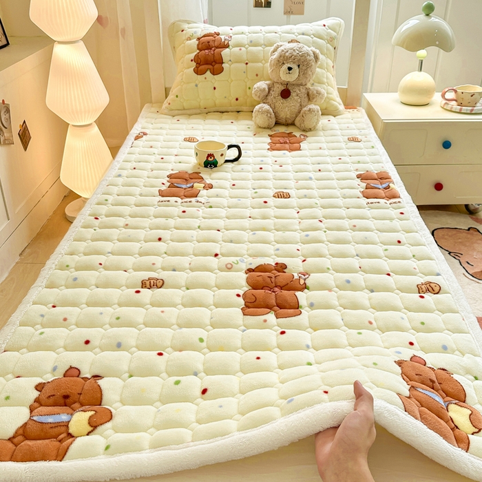 优品惠 2025新款冬季牛奶绒床垫床褥垫子床护垫加绒床盖学生宿舍上下铺 卡皮巴拉米