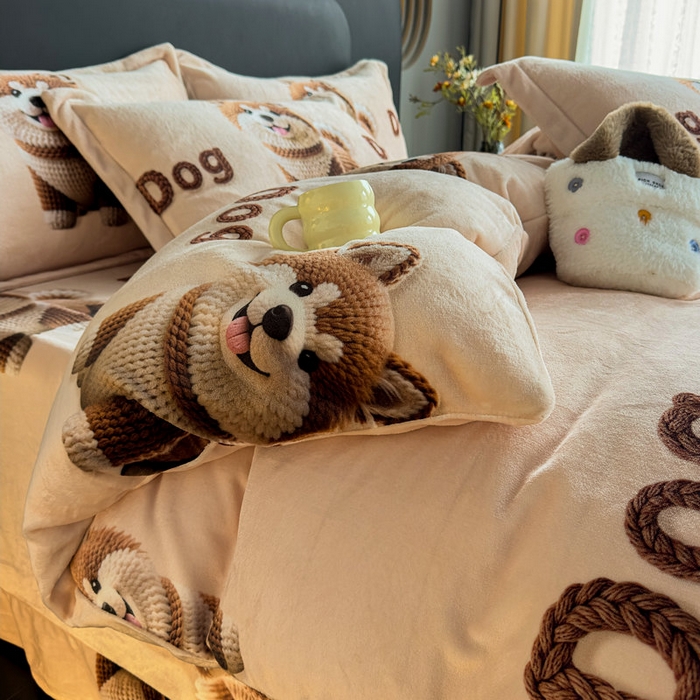 91家纺网 家纺一手货源 找家纺 （总）宝薇 2025新款8斤宝宝绒数码5D牛奶绒四件套