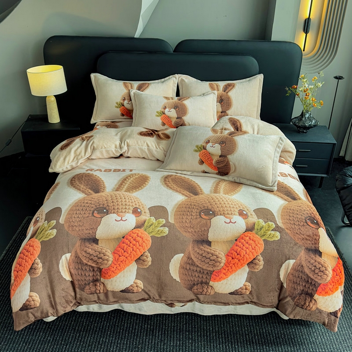 91家纺网 家纺一手货源 找家纺 （总）宝薇 2025新款8斤宝宝绒数码5D牛奶绒四件套