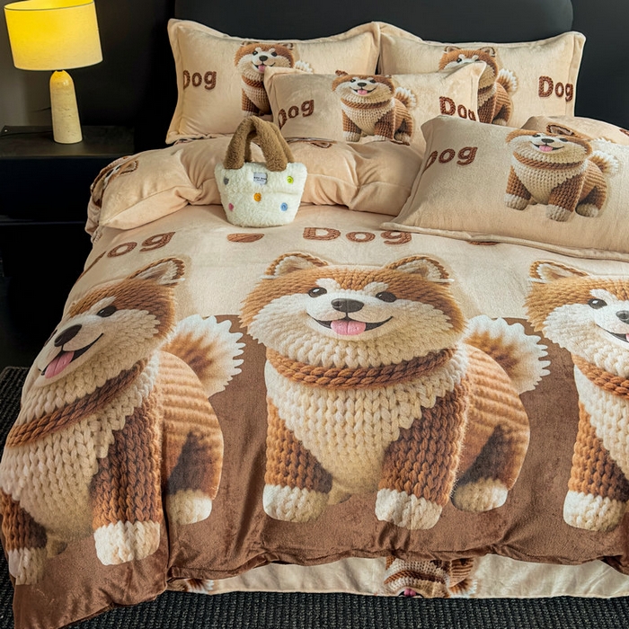 91家纺网 家纺一手货源 找家纺 （总）宝薇 2025新款8斤宝宝绒数码5D牛奶绒四件套