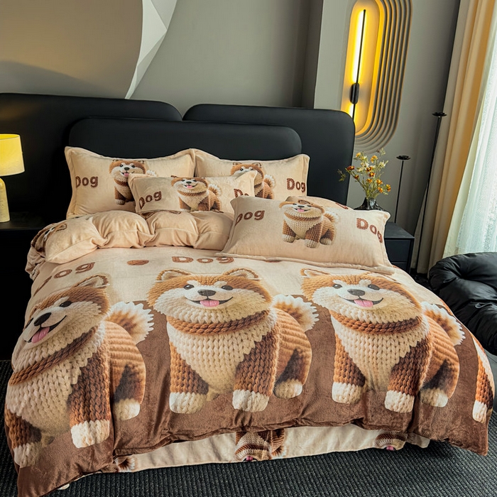 91家纺网 家纺一手货源 找家纺 （总）宝薇 2025新款8斤宝宝绒数码5D牛奶绒四件套