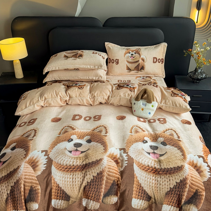 91家纺网 家纺一手货源 找家纺 （总）宝薇 2025新款8斤宝宝绒数码5D牛奶绒四件套