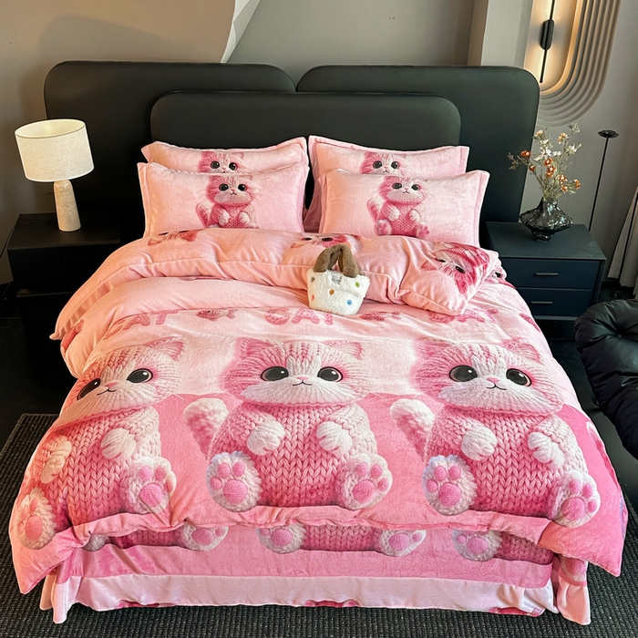 91家纺网 家纺一手货源 找家纺 （总）宝薇 2025新款8斤宝宝绒数码5D牛奶绒四件套