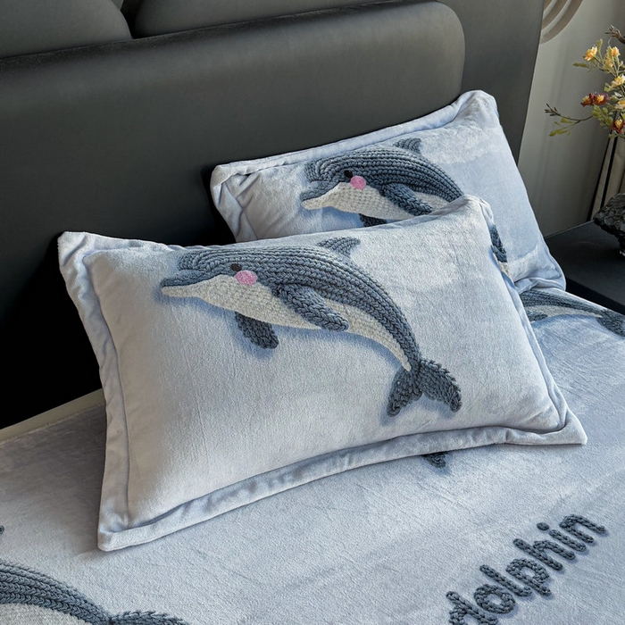 91家纺网 家纺一手货源 找家纺 宝薇 2025新款8斤宝宝绒数码5D牛奶绒四件套 海豚湾