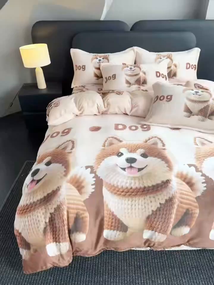 91家纺网 家纺一手货源 找家纺 （总）宝薇 2025新款8斤宝宝绒数码5D牛奶绒四件套