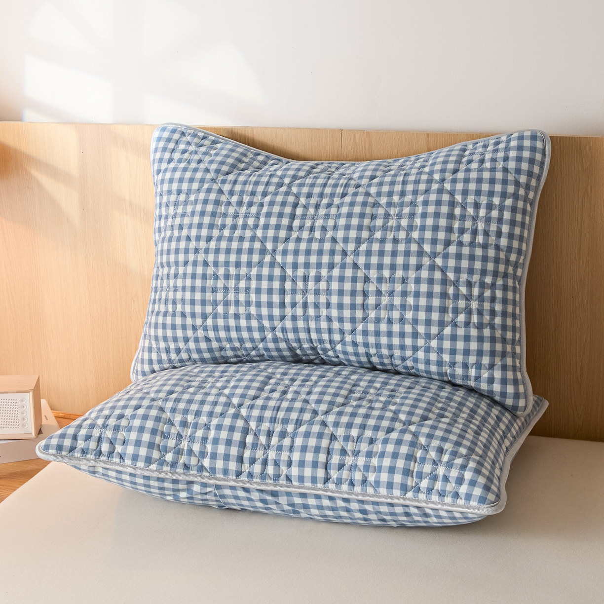 91家纺网 家纺一手货源 找家纺 （总）芬晴家纺 2025新款A类全棉格子枕套枕巾系列