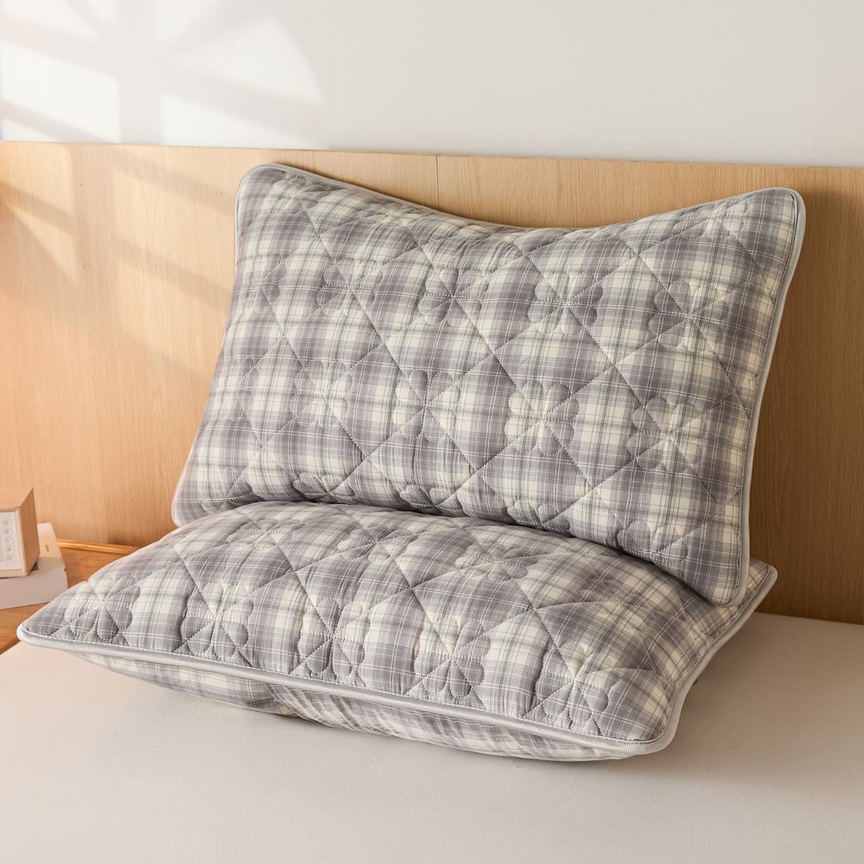 芬晴家纺 2025新款A类全棉格子枕套枕巾系列 枕套-世纪 48*74cm枕套一只